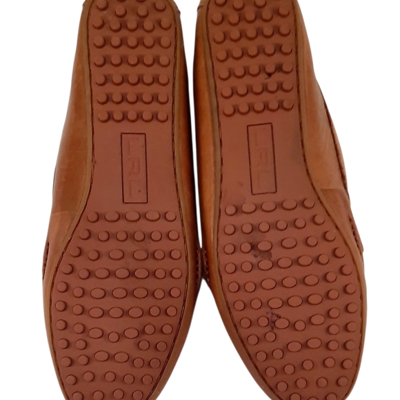 LAUREN Ralph Lauren Briley Moccasin Loafers In Deep Saddle Tan Leather. Size 10B - Picture 5 of 5